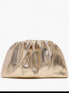 NWOT Pouch Dumpling Cloud Clutch, Metallic Gold